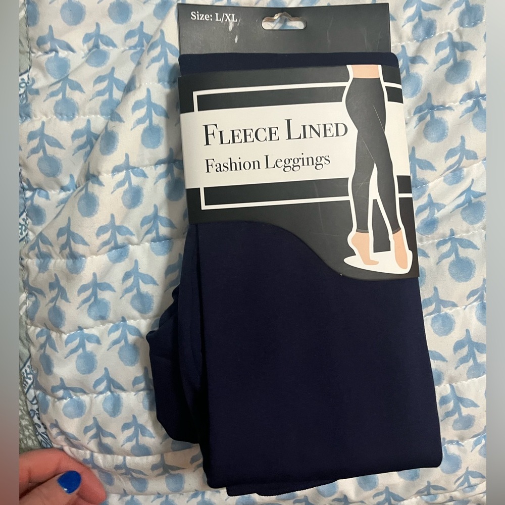 Fleece Lined Leggings - Navy